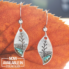 Load image into Gallery viewer, Turquoise Leaf Tree Earrings