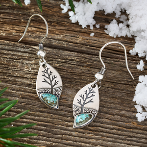 Sterling Silver Turquoise Leaf Tree Bundle