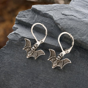 Leverback Vintage Bat Earrings