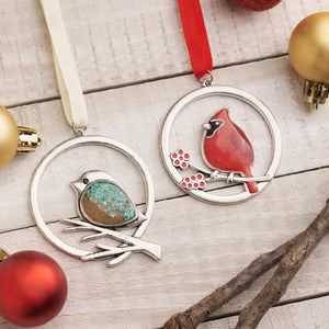 Cardinal and Sand Birdie Ornament Bundle
