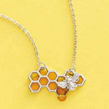 Load image into Gallery viewer, Silver Dripping Honeycomb Necklace
