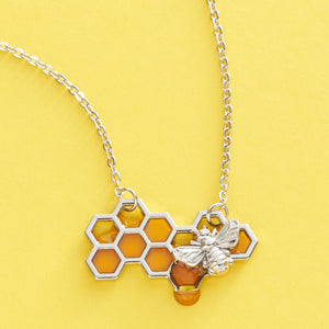 Gold Dripping Honeycomb Necklace