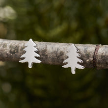 Load image into Gallery viewer, Sterling Silver Pine Studs