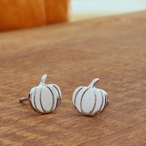 Sterling Silver Pumpkin Studs