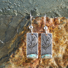 Load image into Gallery viewer, Turquoise Moon Tree Earrings