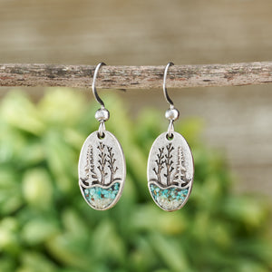 Turquoise River Forest Earrings