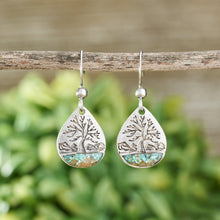 Load image into Gallery viewer, Turquoise Drop Tree Earrings