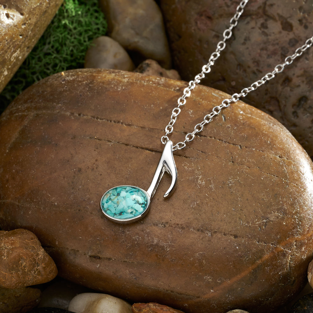 Turquoise Eighth Note Necklace