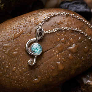 Turquoise Treble Clef Necklace