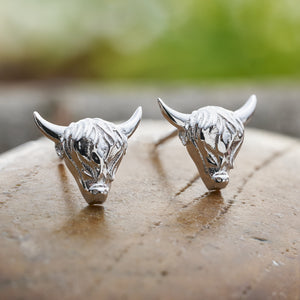 Sterling Silver Highland Cow Studs
