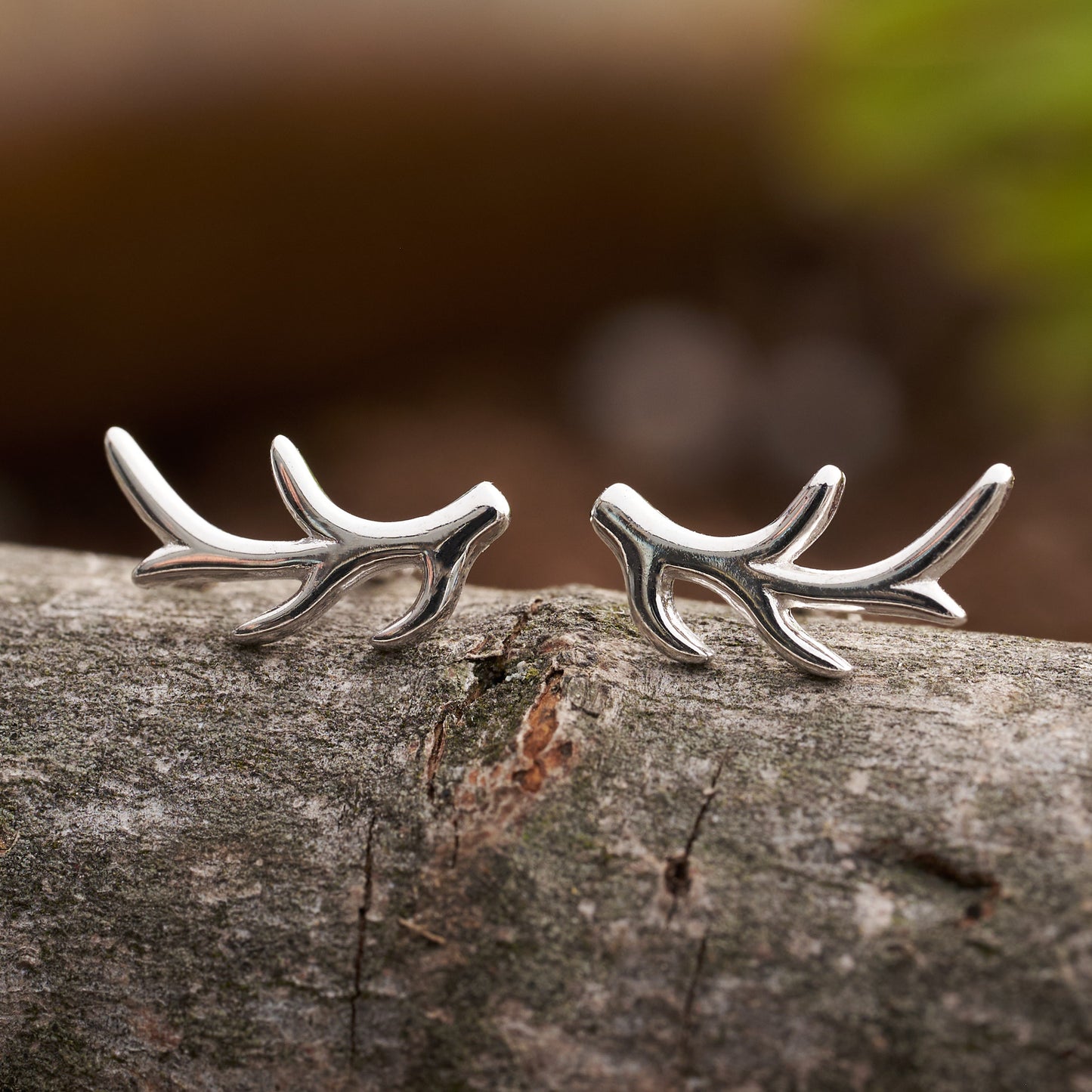Sterling Silver Antler Studs