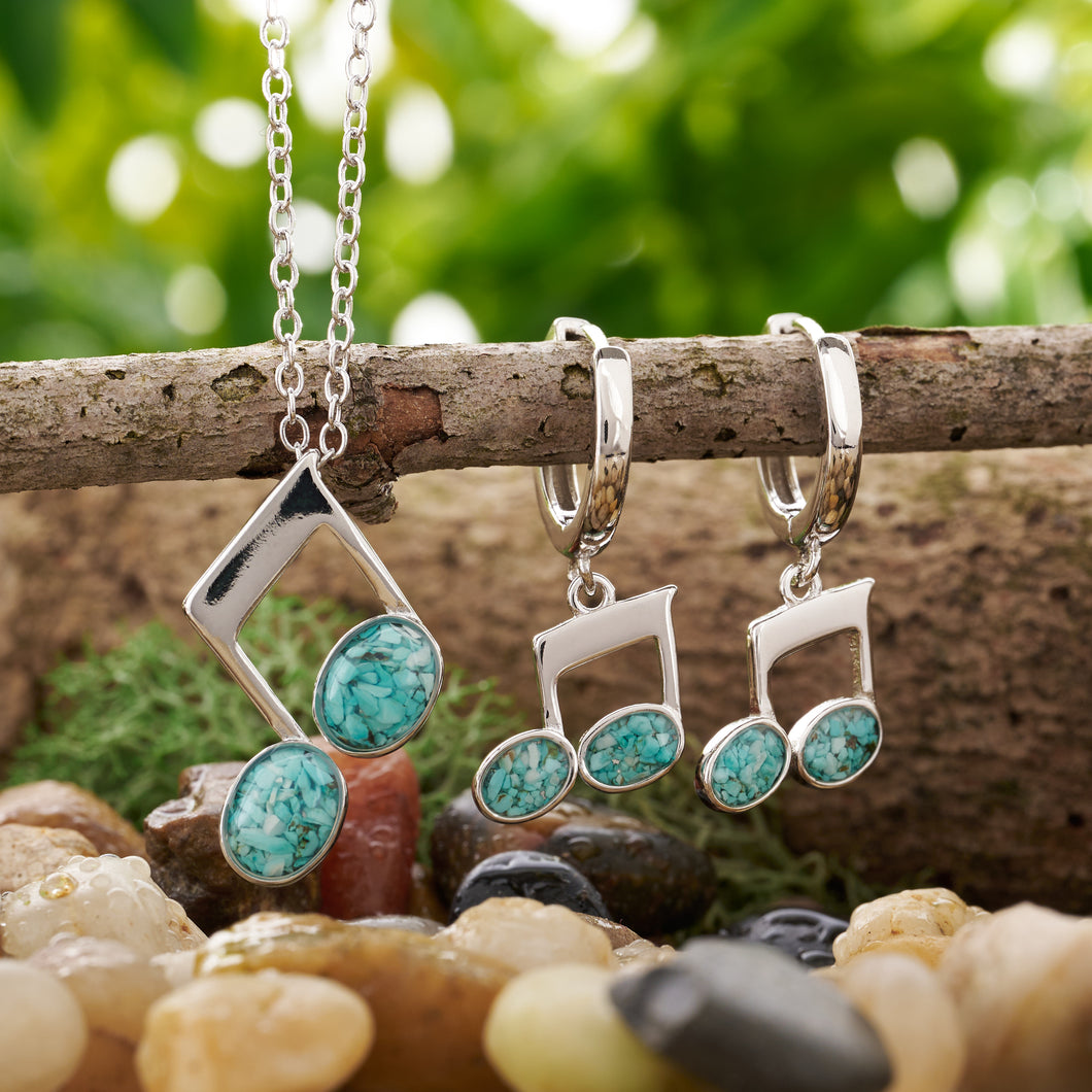 Turquoise Beamed Eighth Notes Matching Set