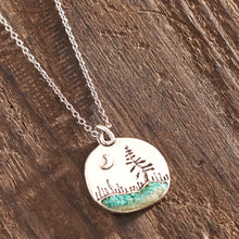 Load image into Gallery viewer, Turquoise River Crescent Moon Necklace