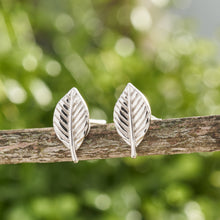 Load image into Gallery viewer, Sterling Silver Leaf Studs