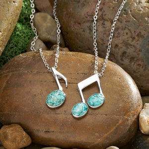 Turquoise Eighth Note Necklace Duo
