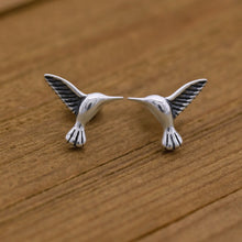 Load image into Gallery viewer, Sterling Silver Hummingbird Studs