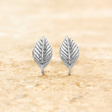 Load image into Gallery viewer, Sterling Silver Leaf Studs